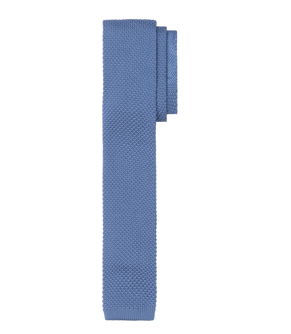 Union Cut Thomas Knitted Tie - Blue