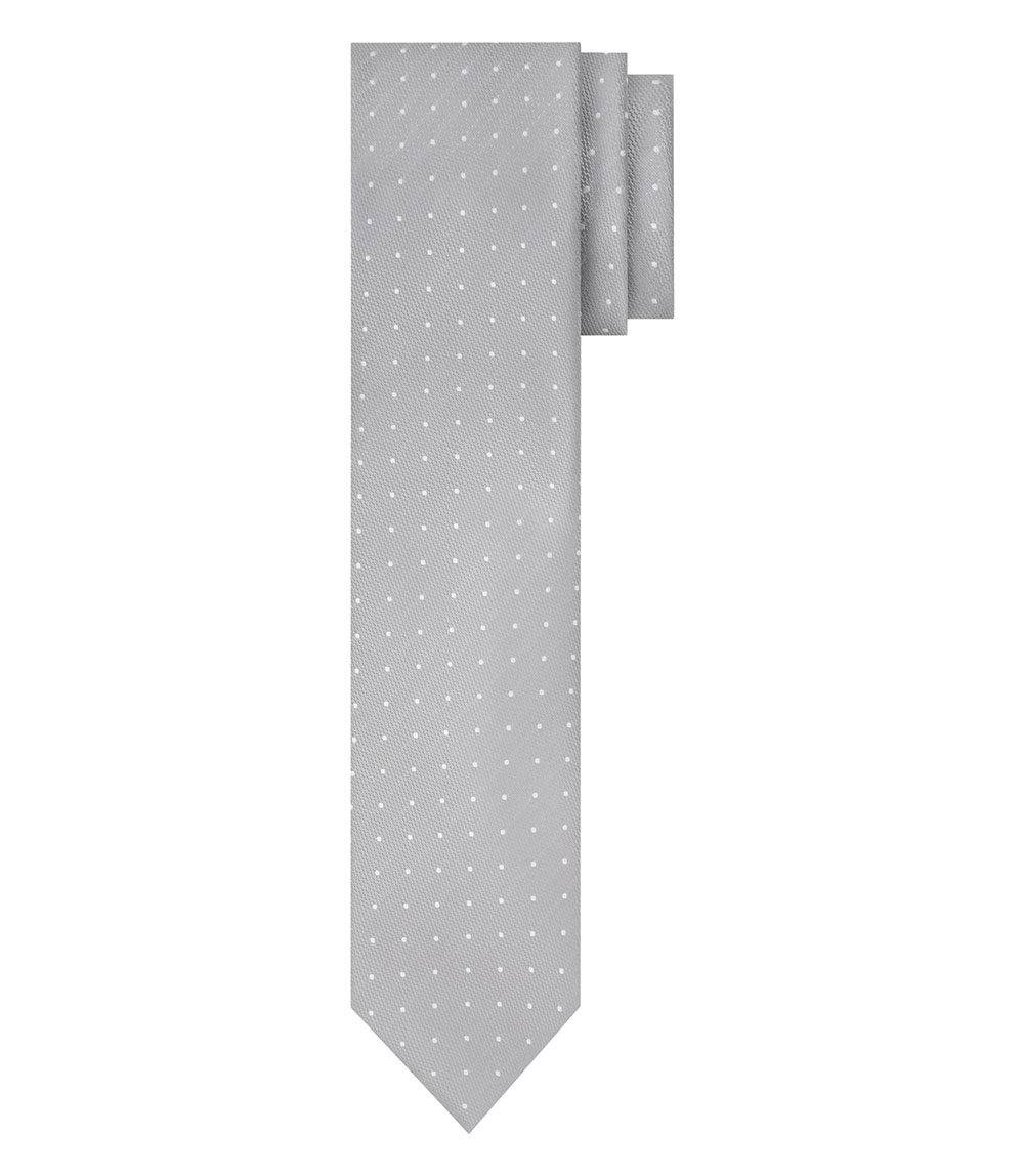 Union Cut Thomas Spotted Tie - Silver & White