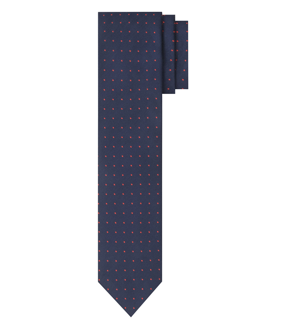 Union Cut Thomas Spotted Tie - Navy & Red
